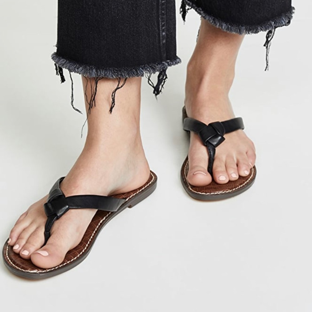 Sam Edelman Giles Leather Flip Flop Black 8